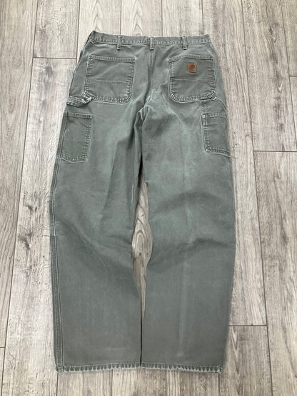 36-Carhartt Faded Gray Carpenter Pants