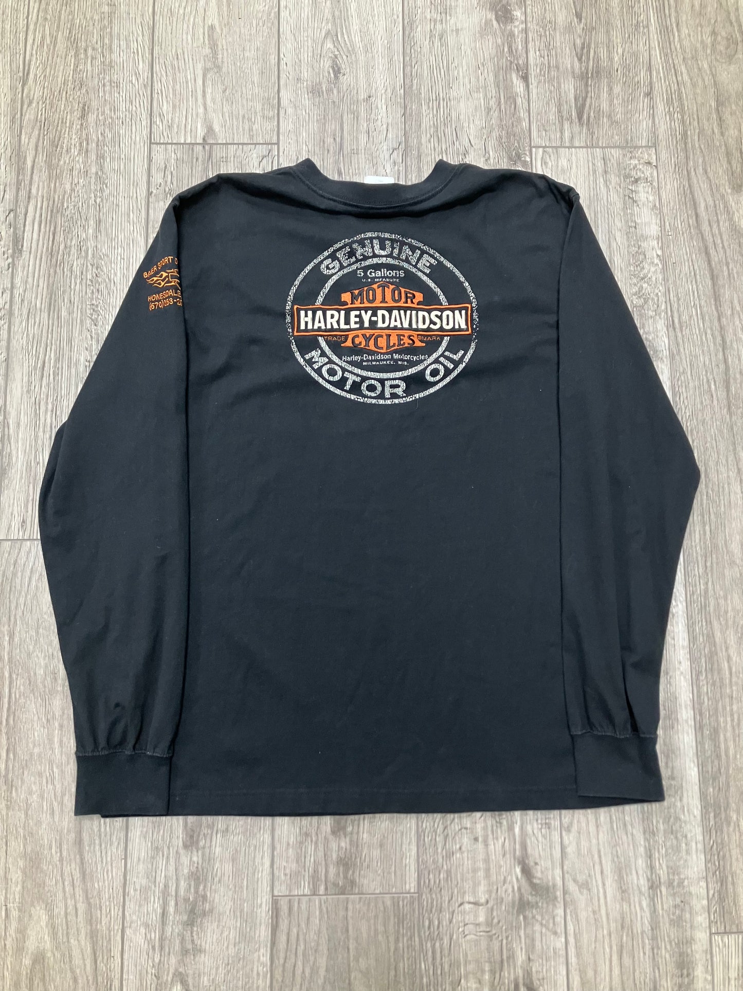 Harley Davidson Henley Long Sleeve Tee Size L