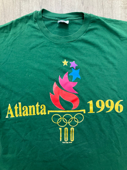 Vintage Atlanta 1996 Green Tee Size L