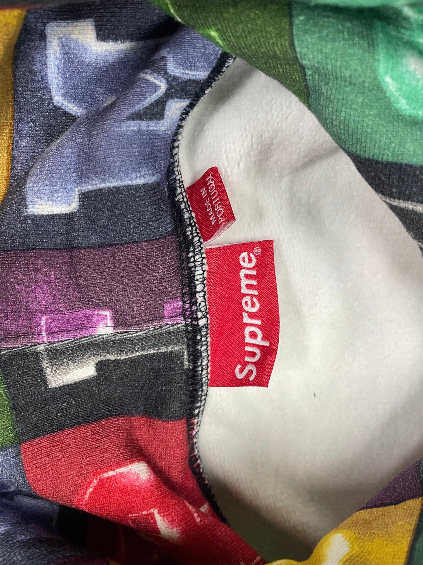M - Supreme Color Blocks Hooded Sweatshirt