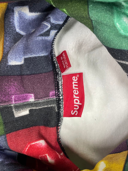 M - Supreme Color Blocks Hooded Sweatshirt