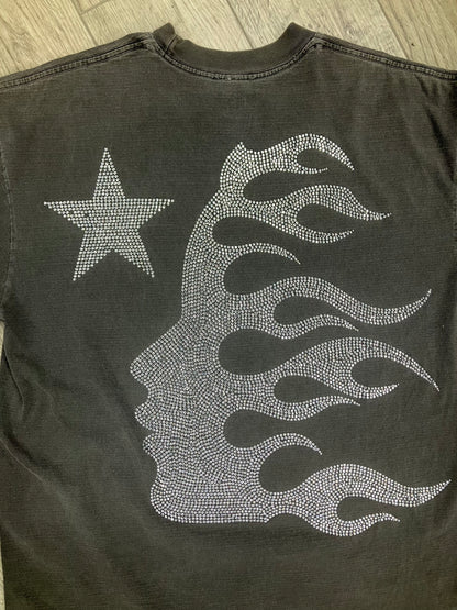 L-Hellstar enlightenment club rhinestone tee