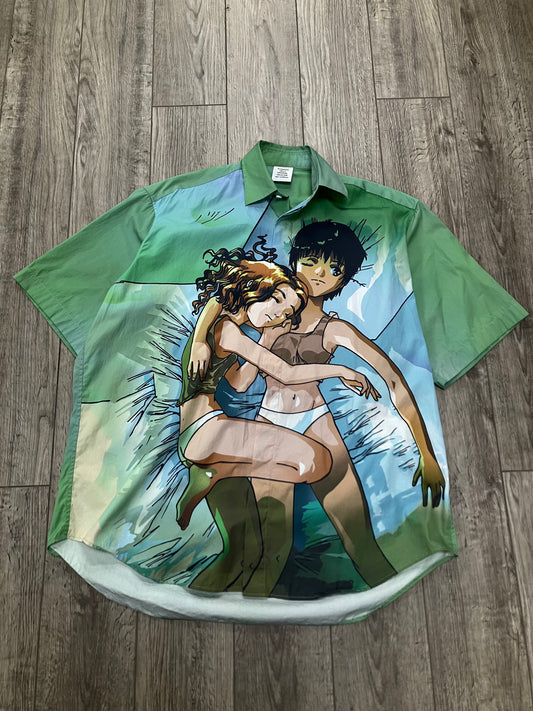 XS-Vetements Green Anime Button Up