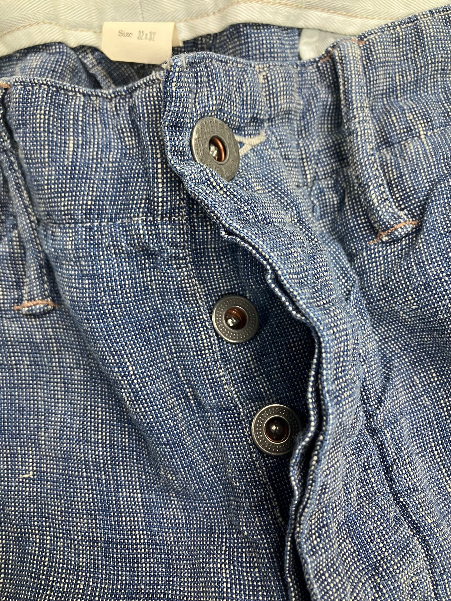 32-Polo RRL Indigo Cloth Linen Pants