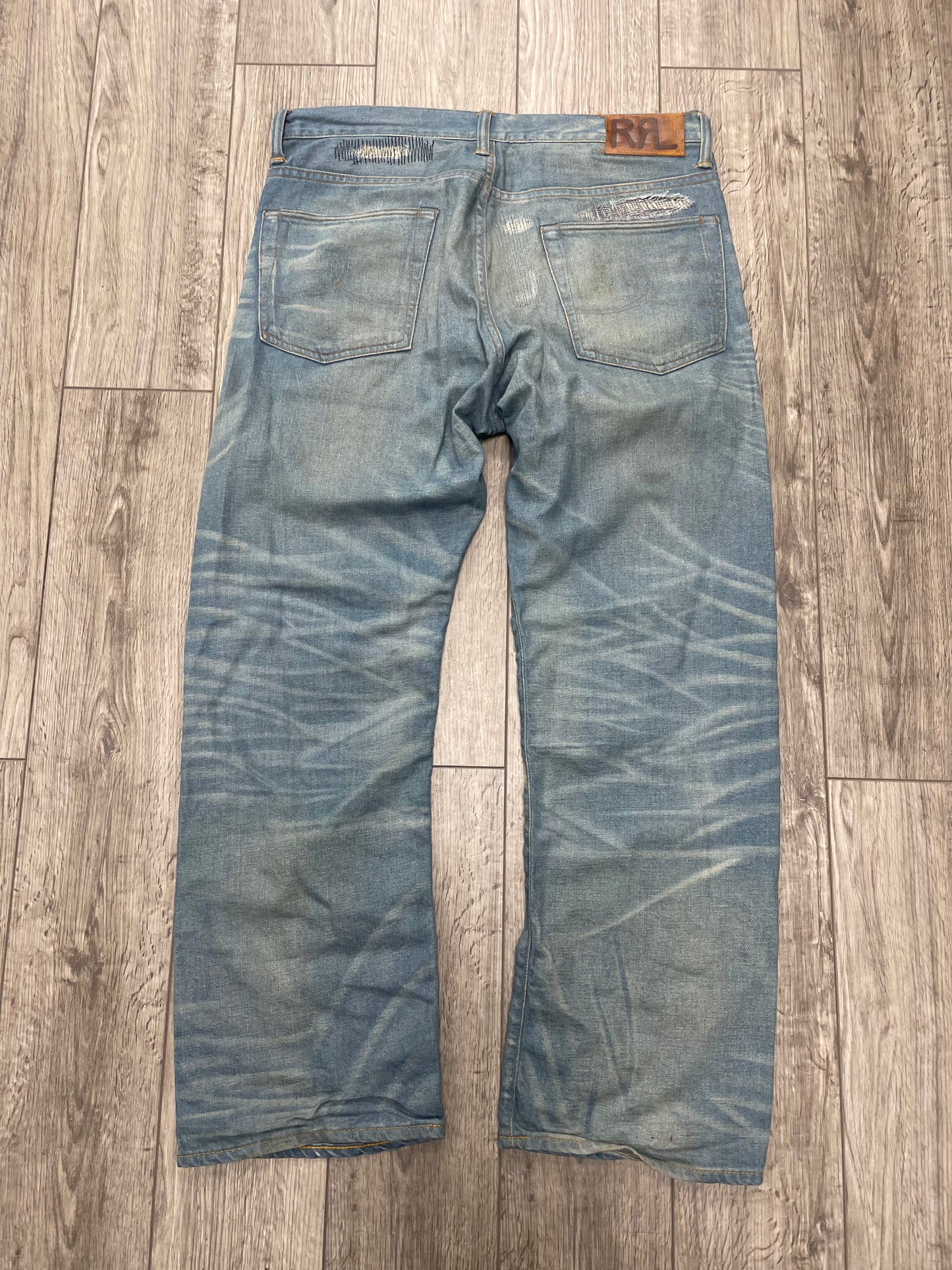 32-RRL 5 Pocket Distressed Selvedge Jeans
