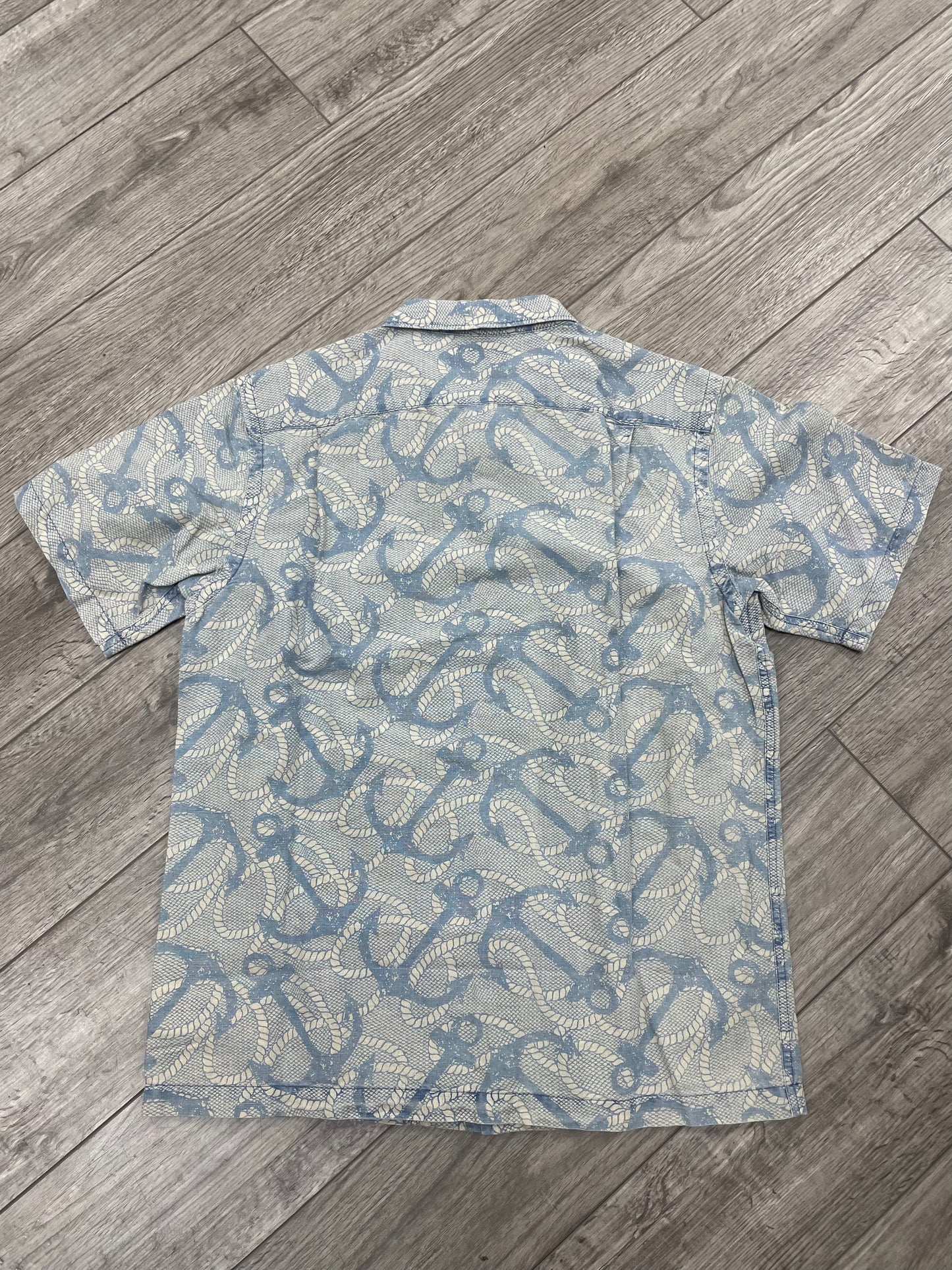 M-RRL Indigo Anchor-Print Linen Blend Camp Shirt