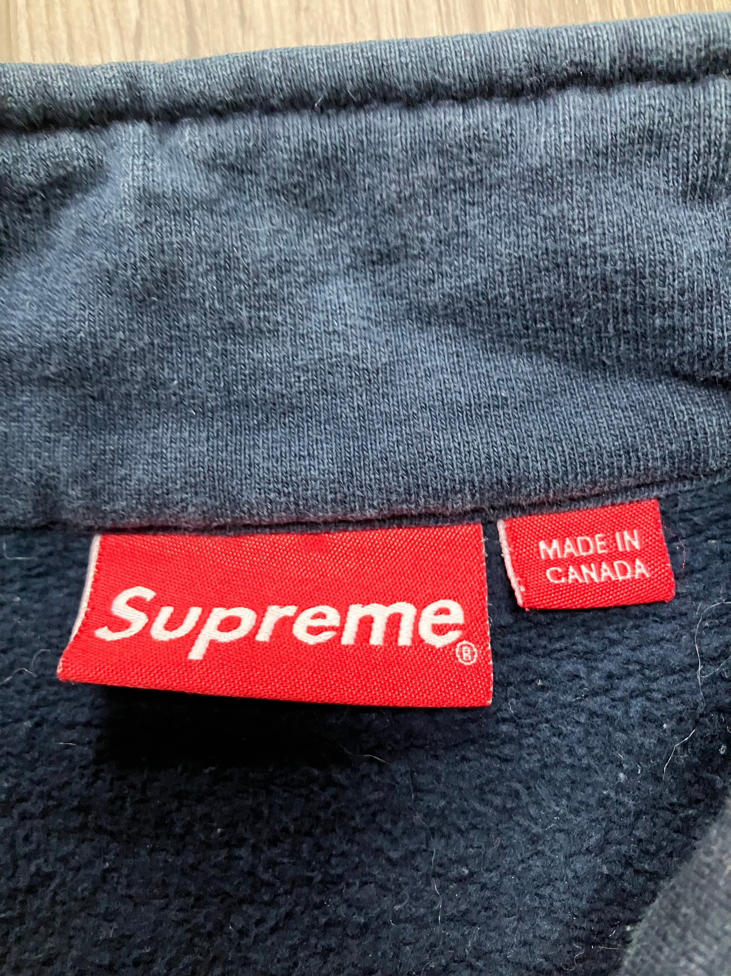 Supreme World Famous Navy Quarter Zip Size L