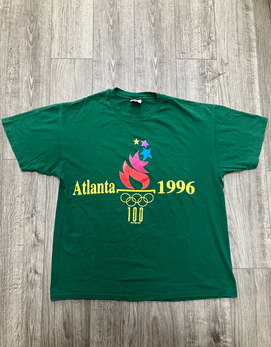 Vintage Atlanta 1996 Green Tee Size L