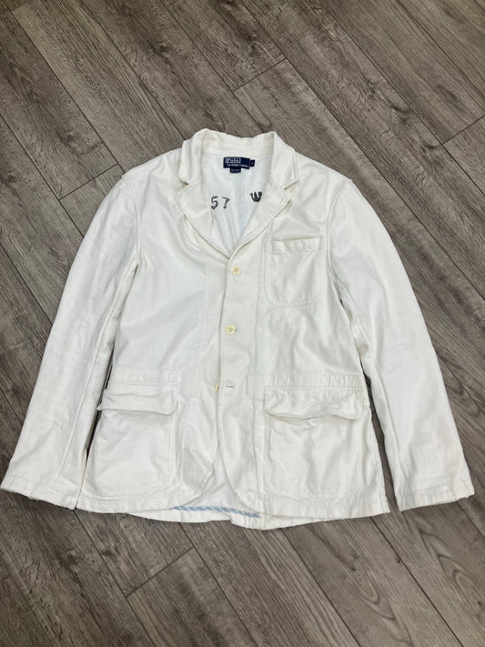 L-Polo Ralph Lauren White Distressed Blazer