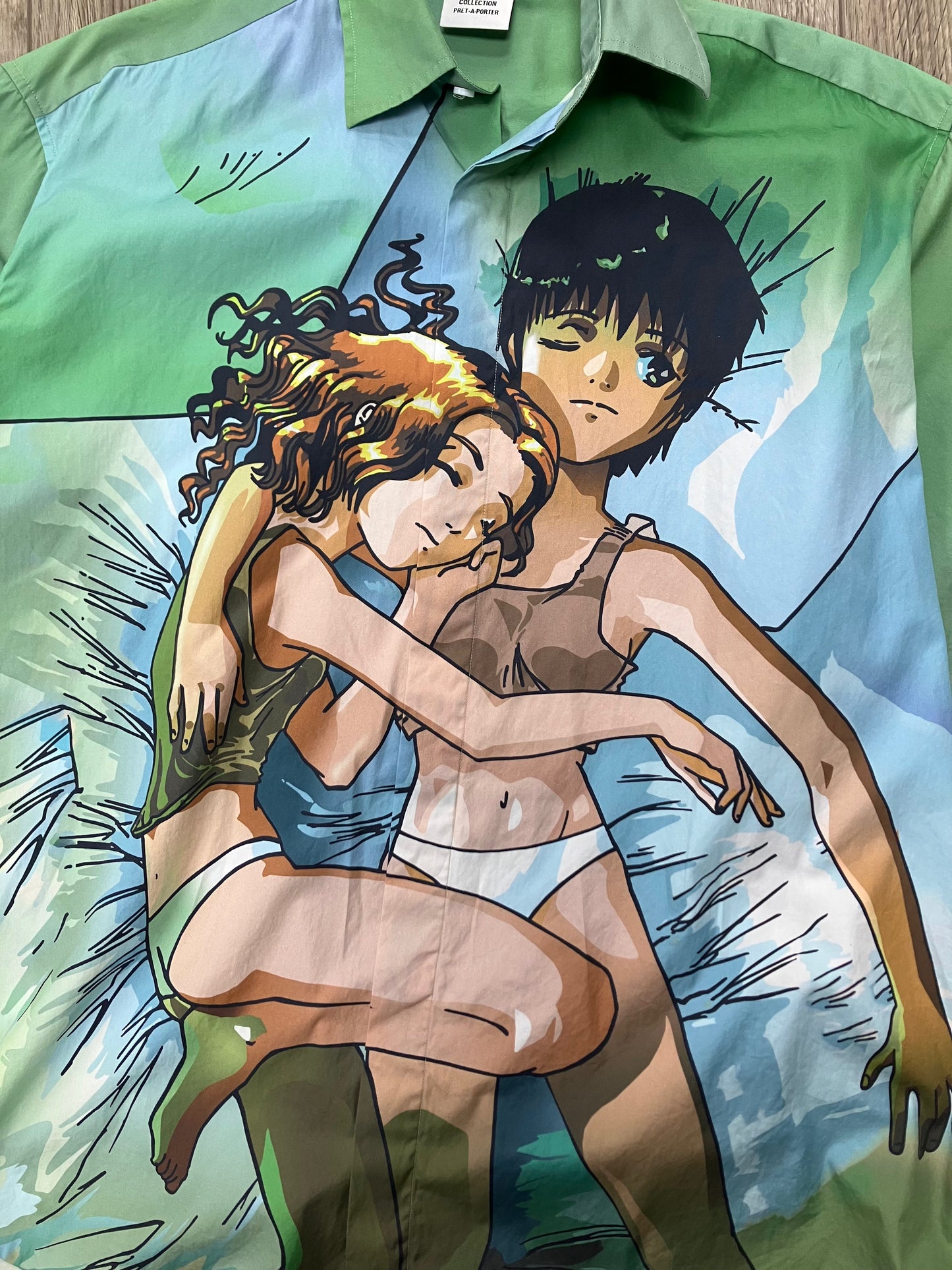 XS-Vetements Green Anime Button Up