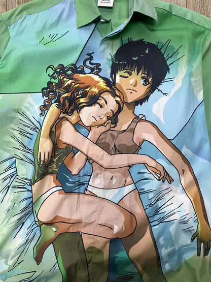 XS-Vetements Green Anime Button Up