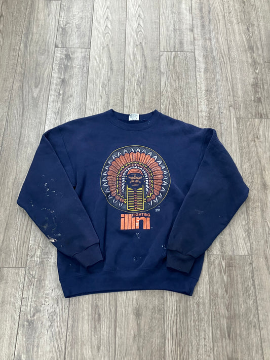 Fighting Illini Crew Sz Large