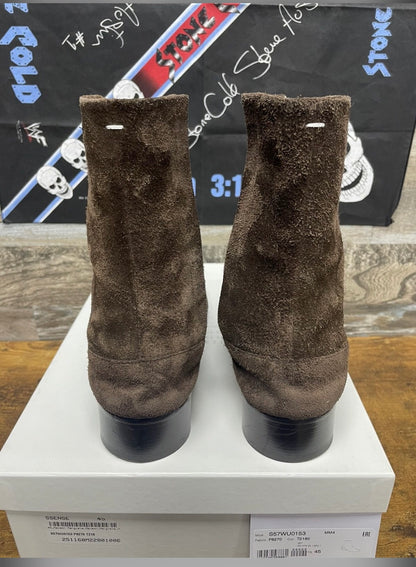 45/12-Maison Margiela Brown Suede Heel Boot