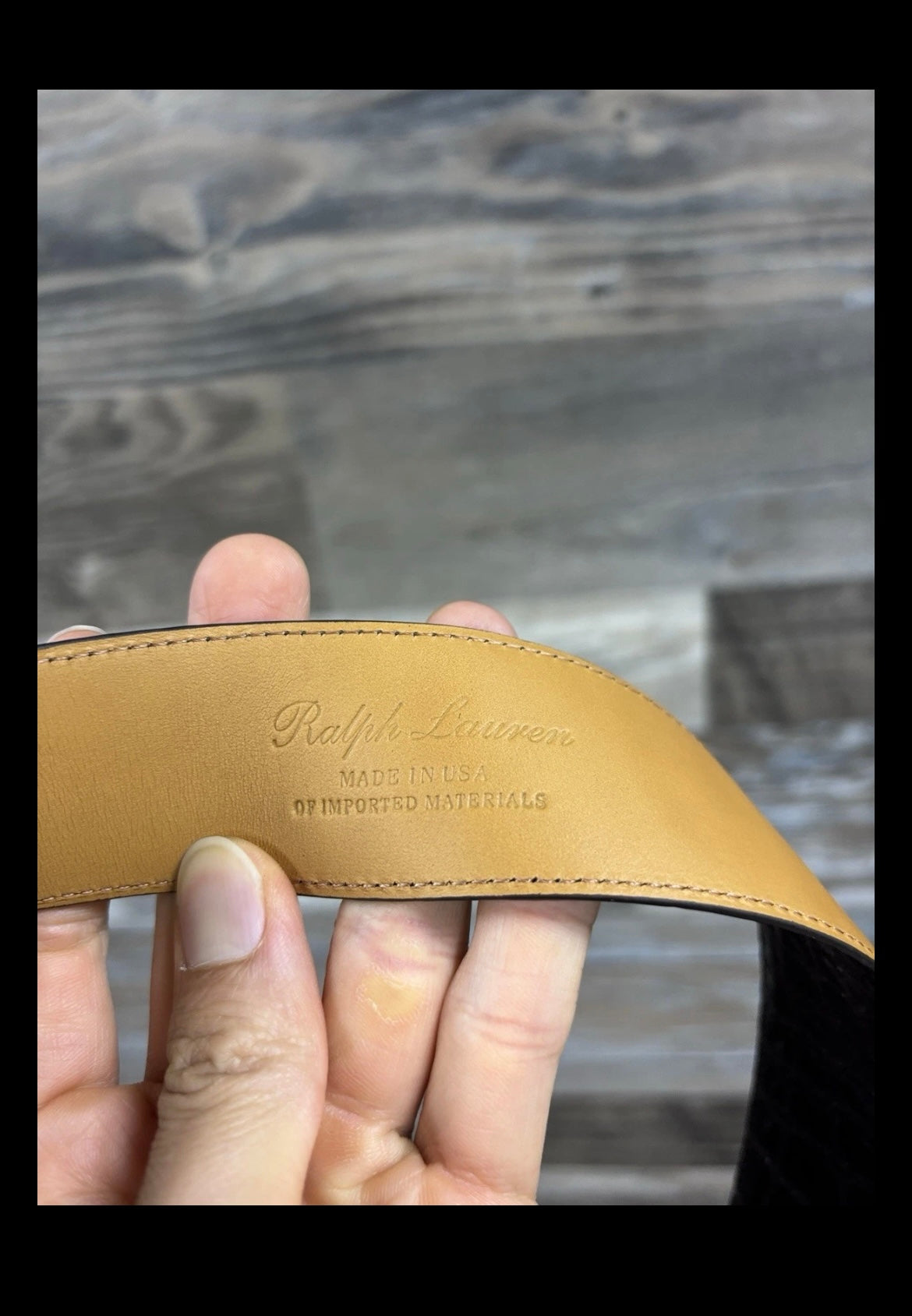 32-Ralph Lauren purple Label Alligator Belt Dark Brown