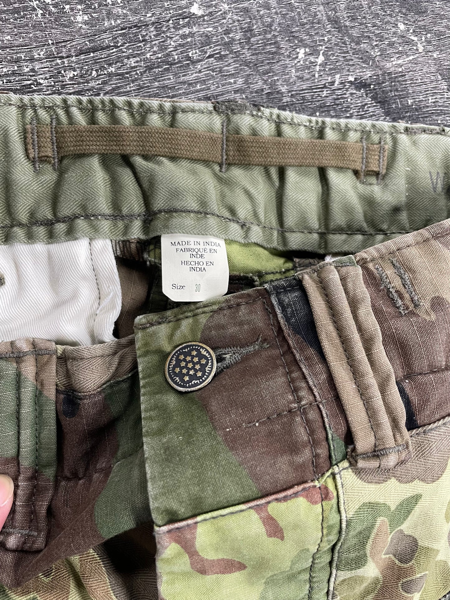 30 - Double RL (RRL) Green Patchwork-Camouflage Shorts