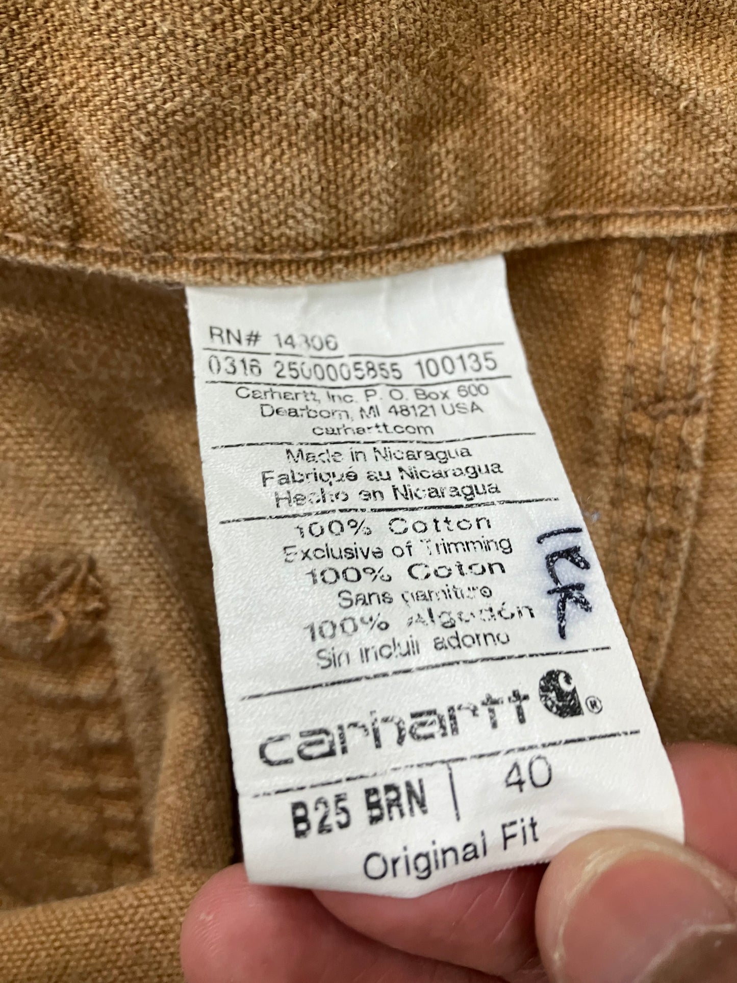 Carhartt Canvas Shorts Size 40