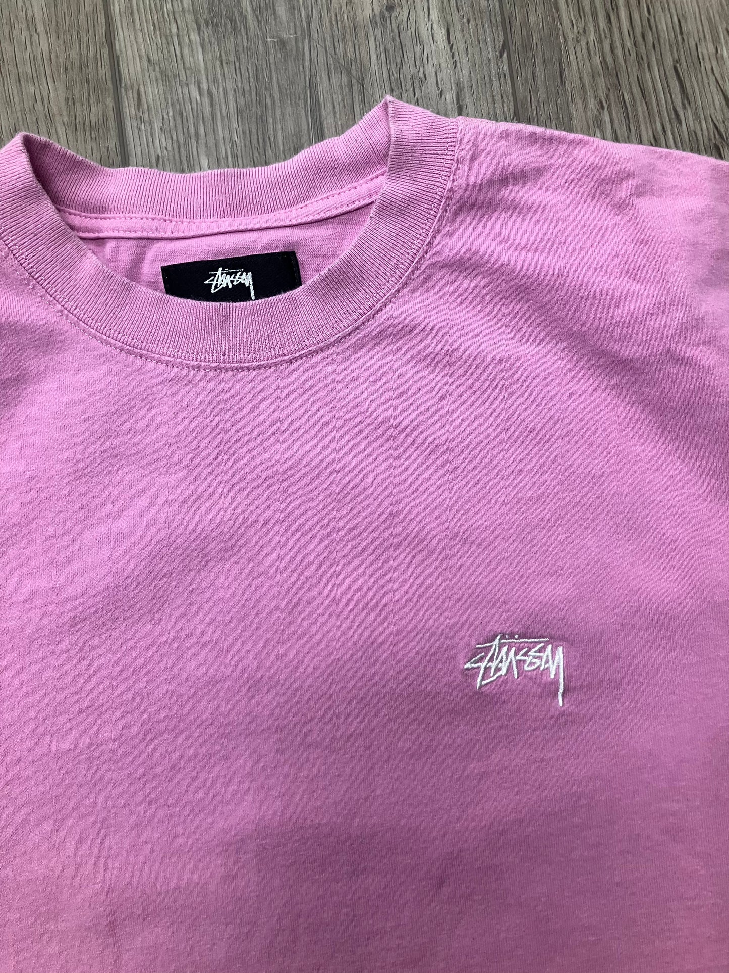 Stussy Pink Mini Logo Tee Size S