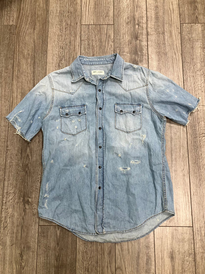 L-Saint Laurent Distressed Western Button Up