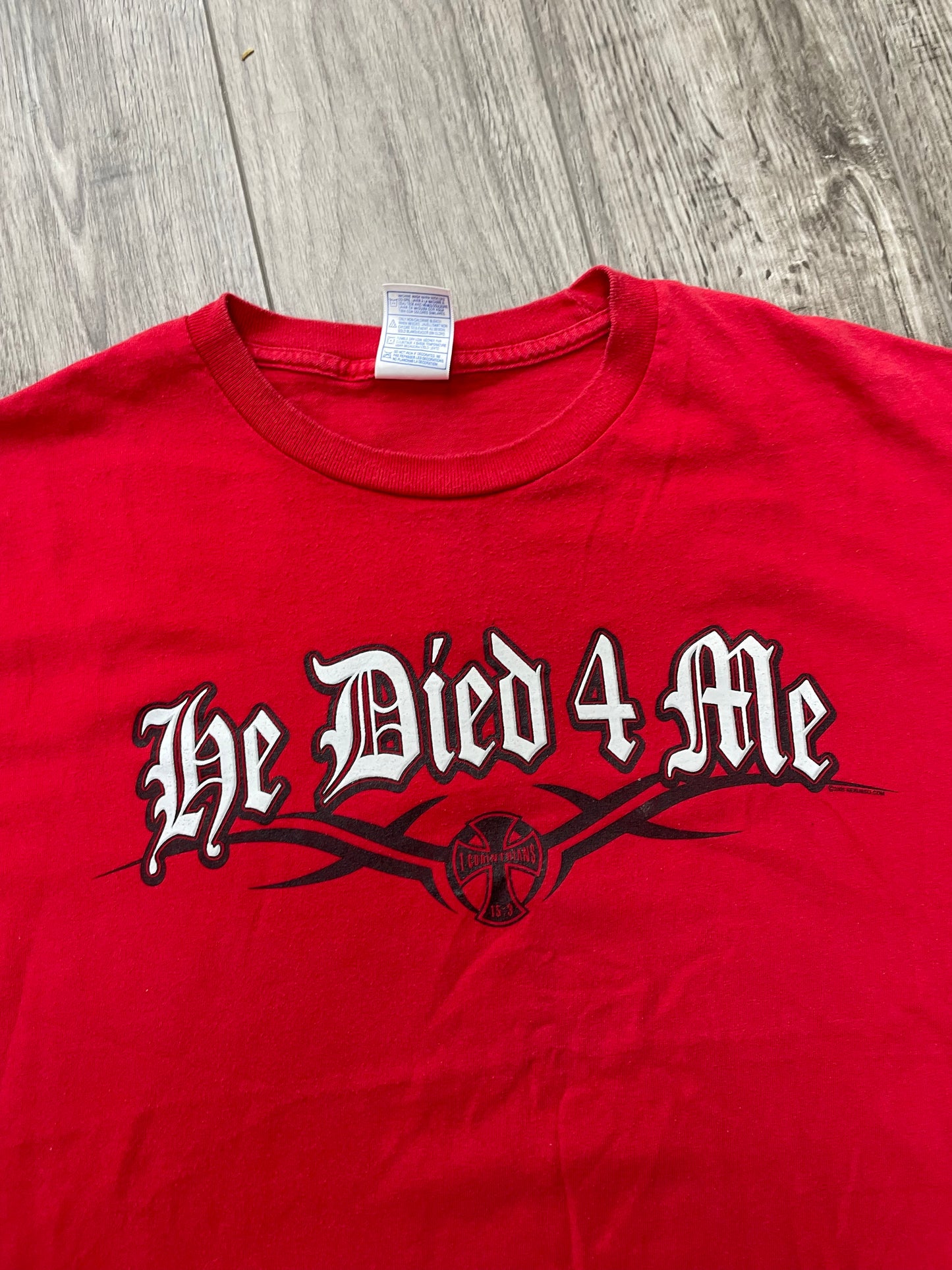 2005 “He Died For Me/I Live For Him” Independent Skateboards Jesus Flip Tee Size XL