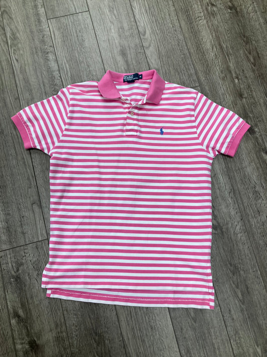 M-Ralph Lauren Pink White Polo