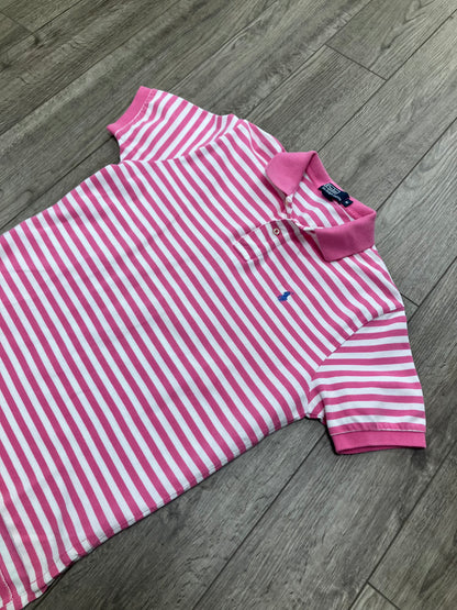 M-Ralph Lauren Pink White Polo