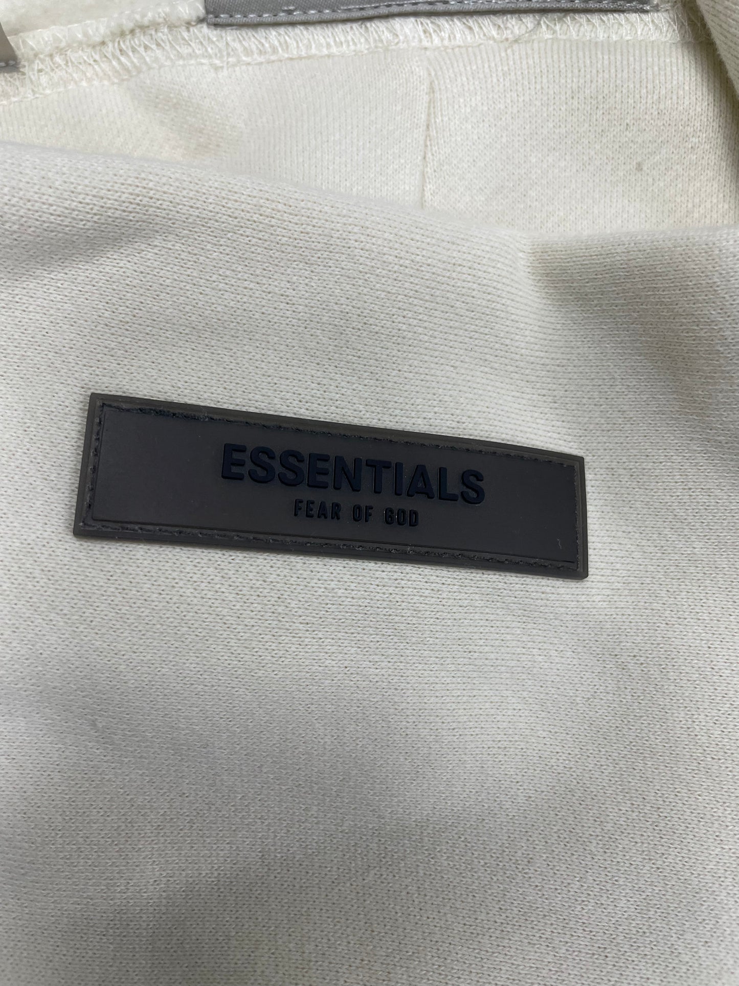 L-Fear of God Essentials Eggshell Hoodie