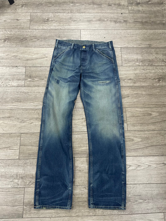 31-RRL Distressed Blue Carpenter Pants