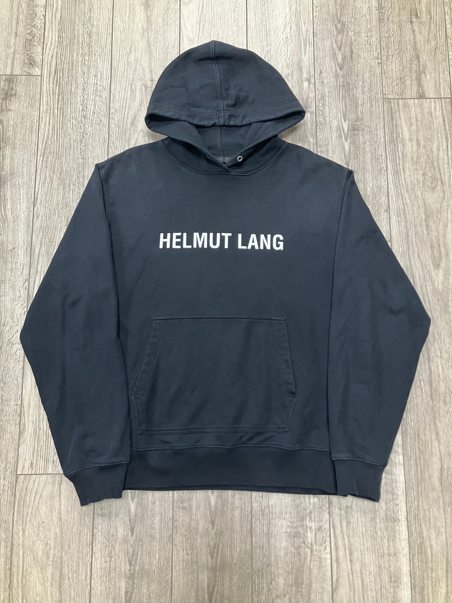 L-Helmut Lang Stencil Logo Hoodie