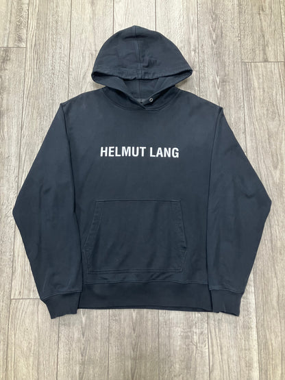 L-Helmut Lang Stencil Logo Hoodie