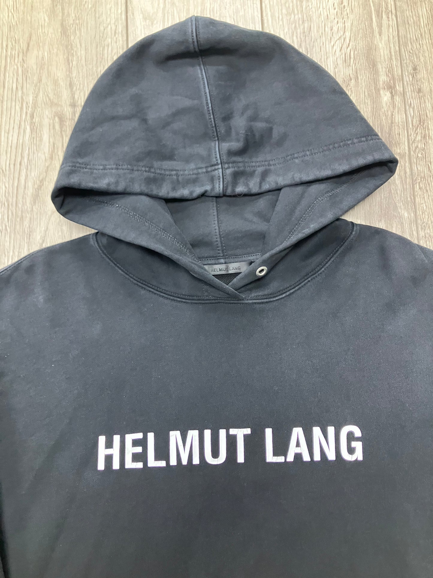 L-Helmut Lang Stencil Logo Hoodie
