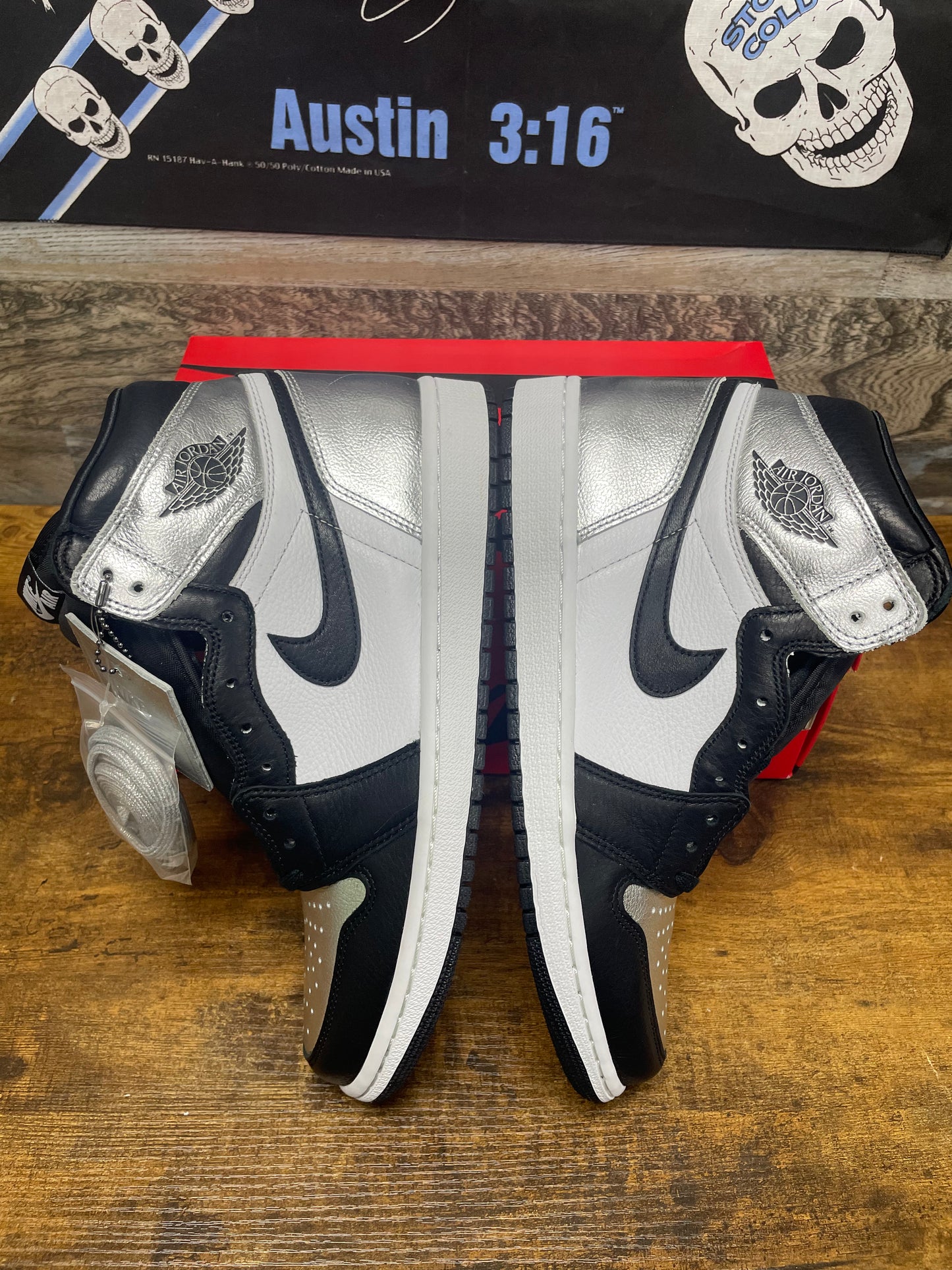 11W-Air Jordan 1 High Silver Toe