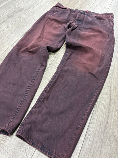 38 - Supreme Regular Fit Overdyed Red Denim Jeans