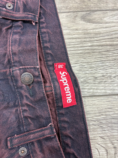 38 - Supreme Regular Fit Overdyed Red Denim Jeans