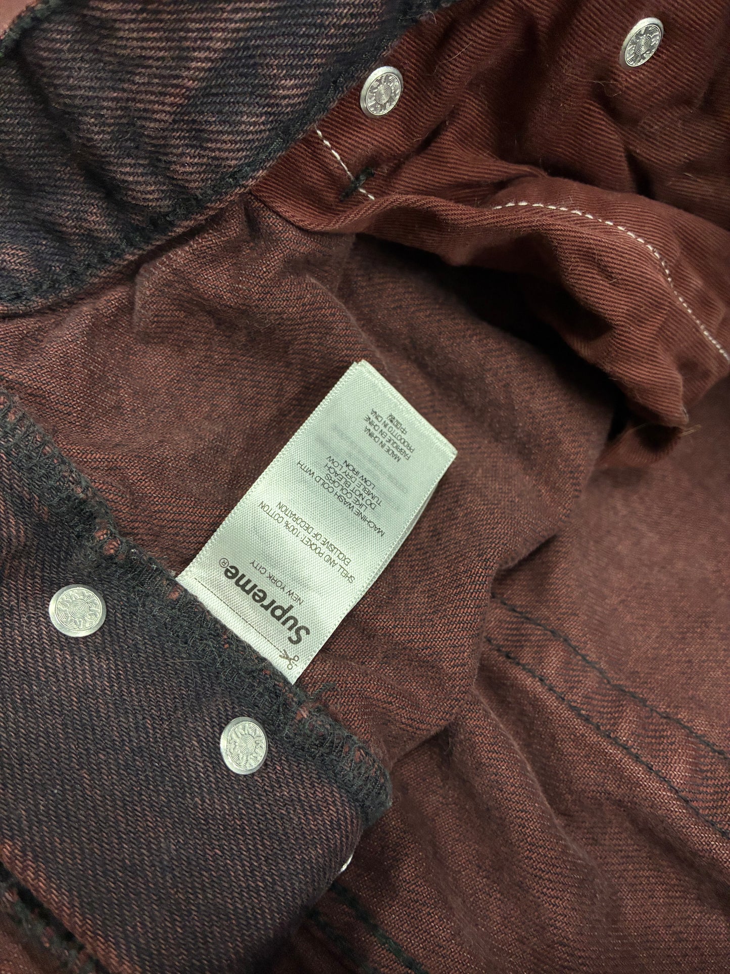 38 - Supreme Regular Fit Overdyed Red Denim Jeans