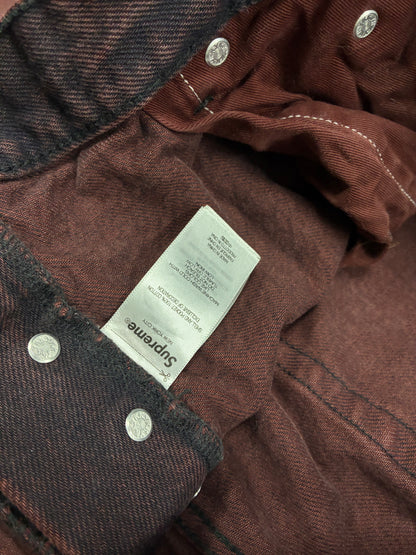 38 - Supreme Regular Fit Overdyed Red Denim Jeans