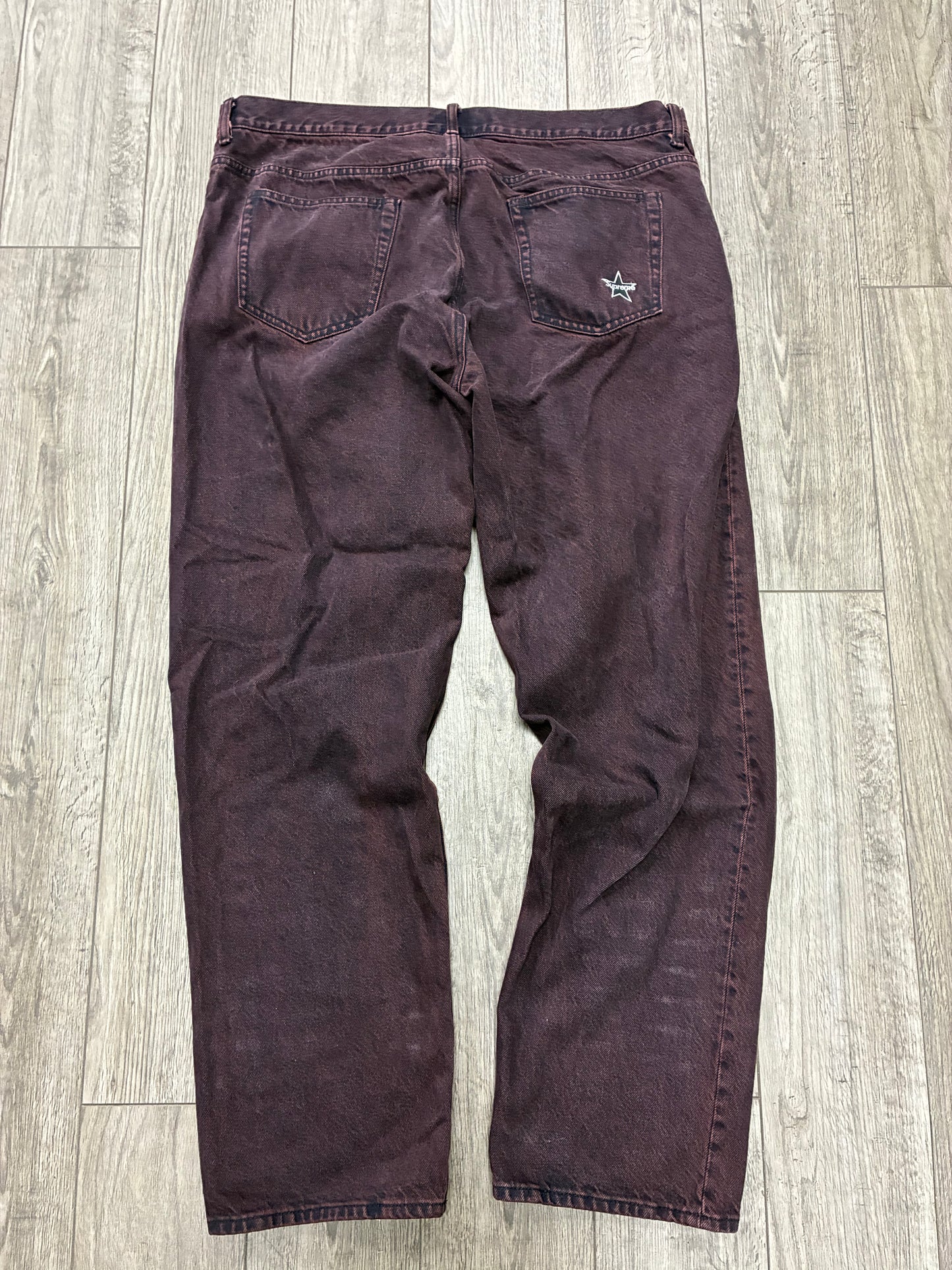 38 - Supreme Regular Fit Overdyed Red Denim Jeans