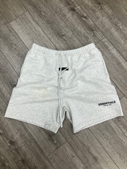 XL-Fear Of God Essentials White Cotton Shorts