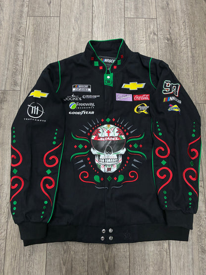 2XL - Daniel Suarez NASCAR Sugar Skull Cotton Twill Racing Jacket