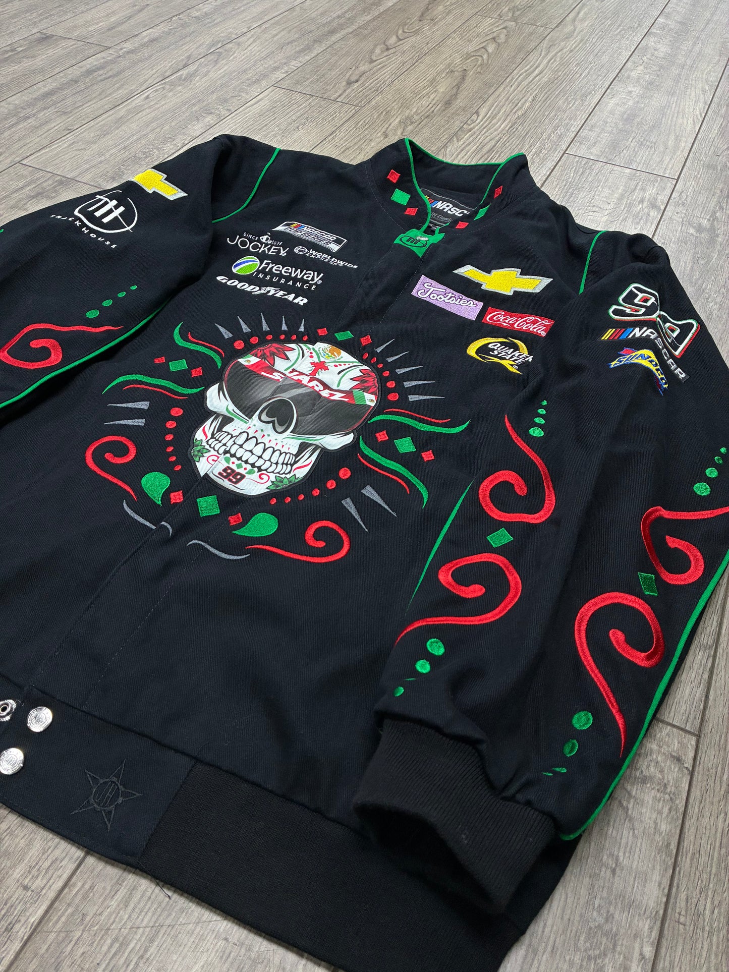 2XL - Daniel Suarez NASCAR Sugar Skull Cotton Twill Racing Jacket