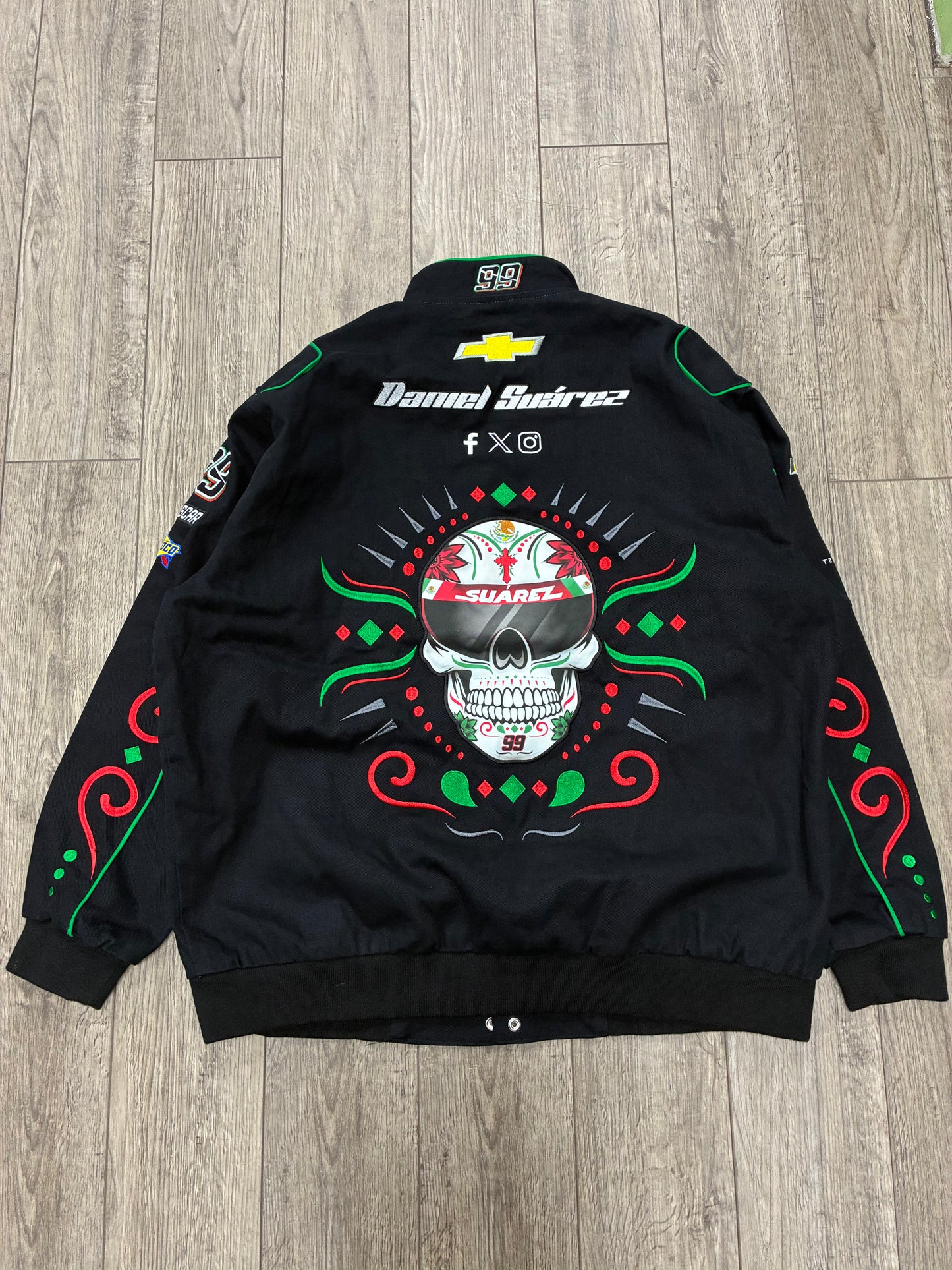2XL - Daniel Suarez NASCAR Sugar Skull Cotton Twill Racing Jacket