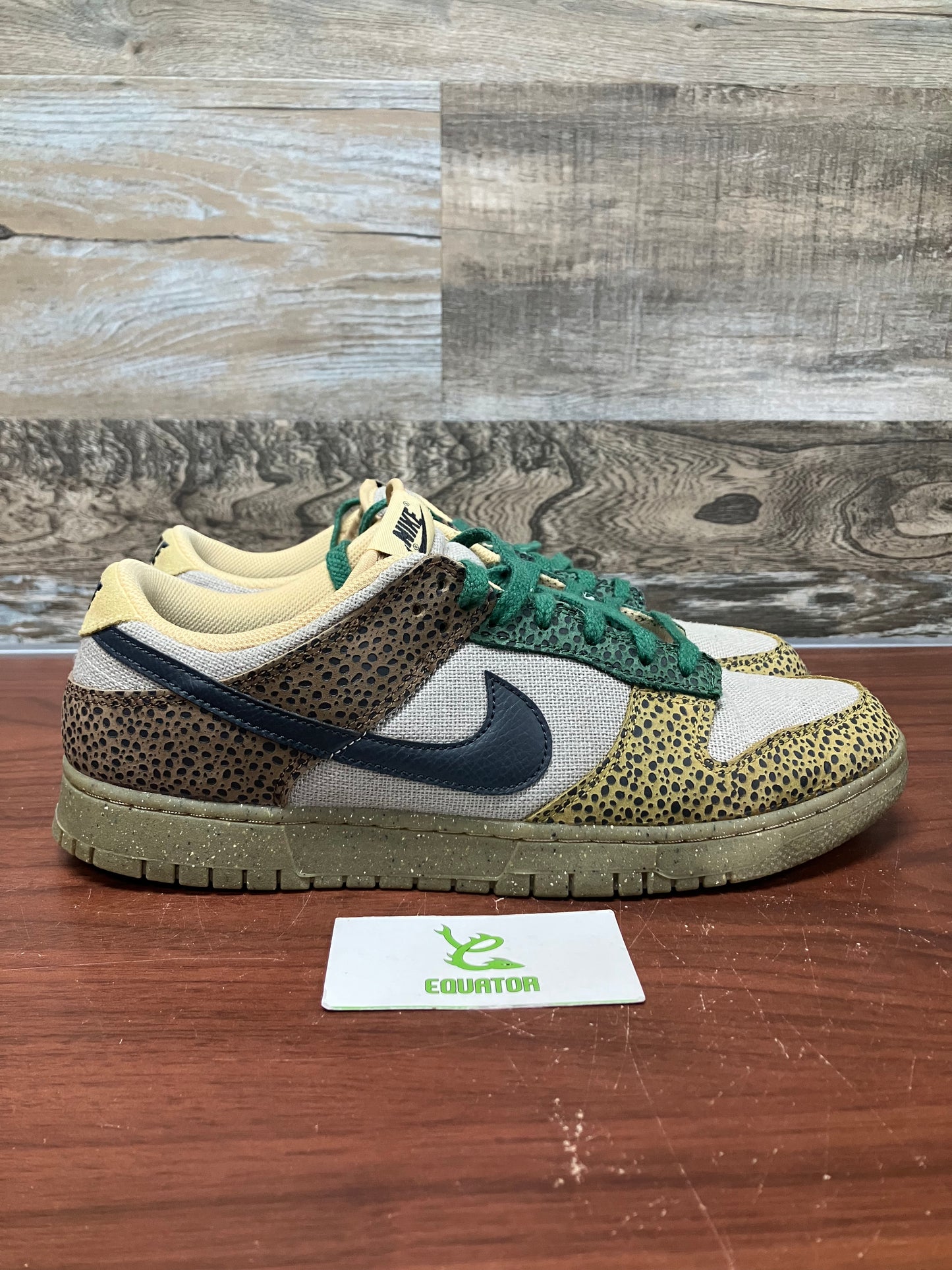 Nike Dunk Low Safari Golden Moss Size 12.5