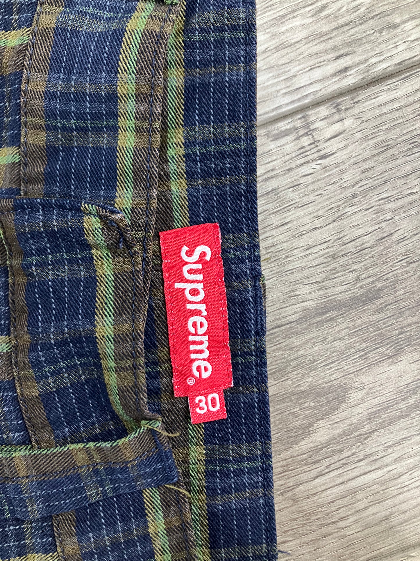 30-Supreme Plaid/Navy Work Pants