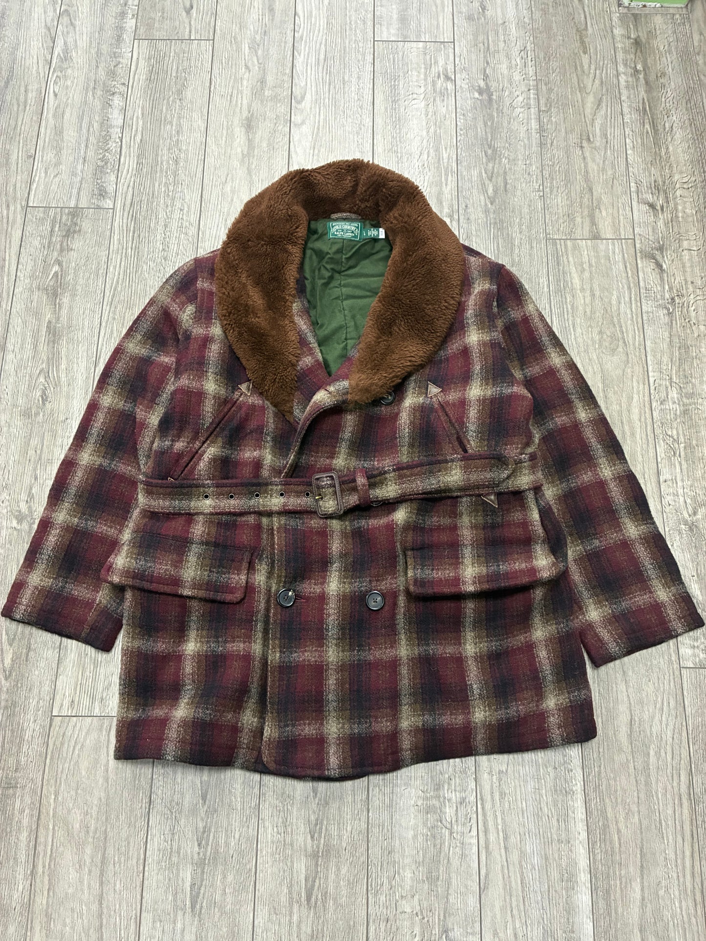 L-Polo Country Ralph Lauren Shearling Wool Ranch Coat