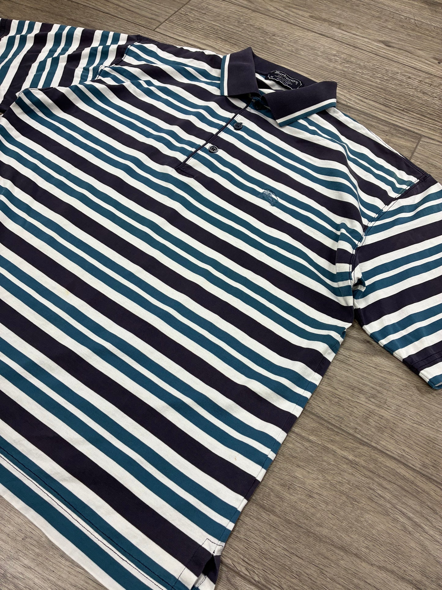 M - Vintage Burberry’s Striped Polo Shirt