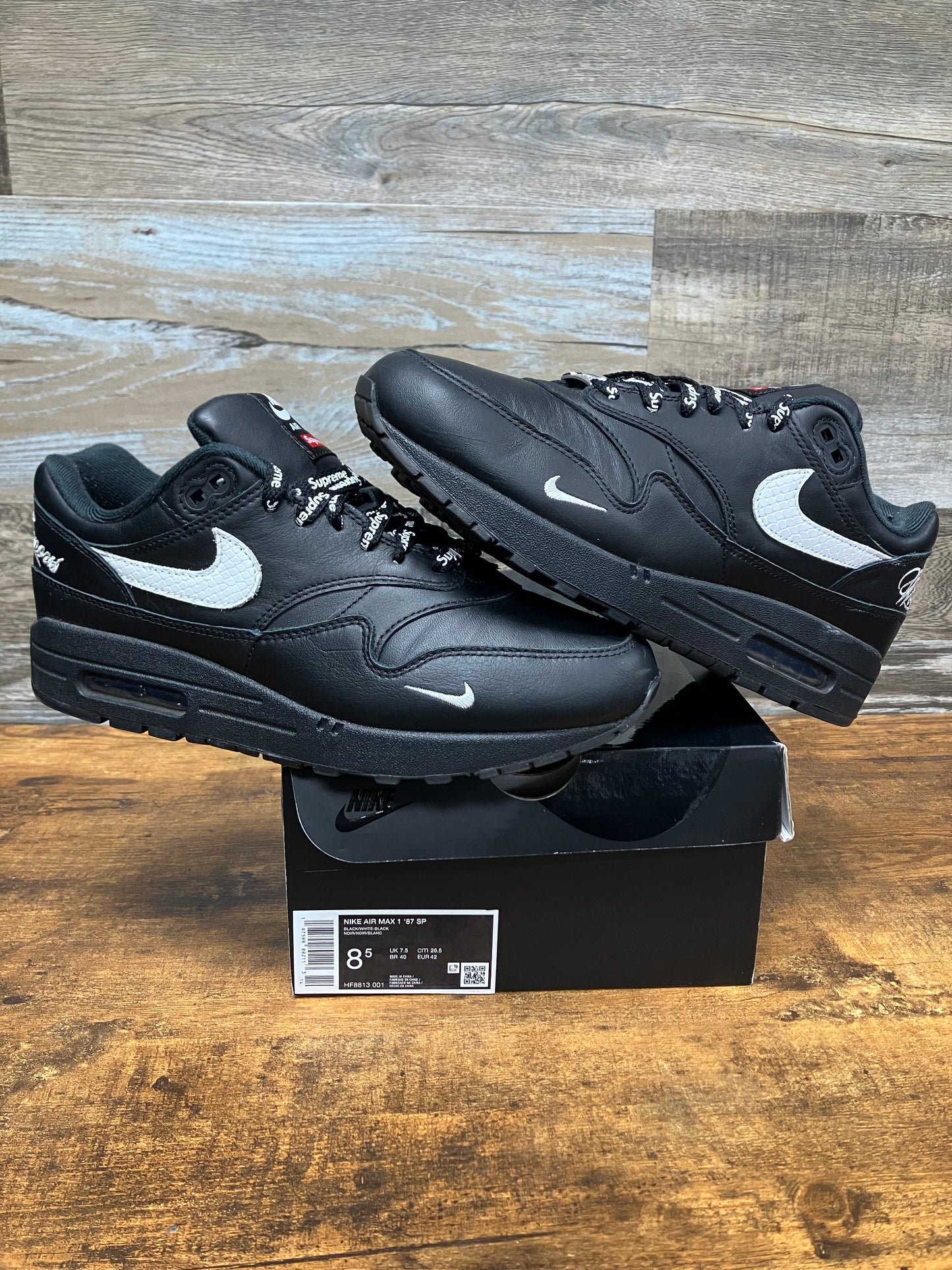 8.5-Supreme Air Max 1 Black