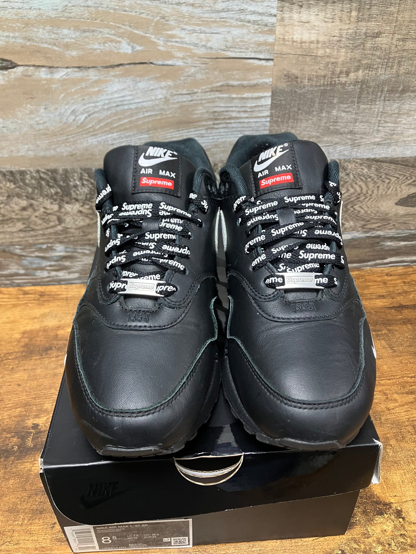 8.5-Supreme Air Max 1 Black