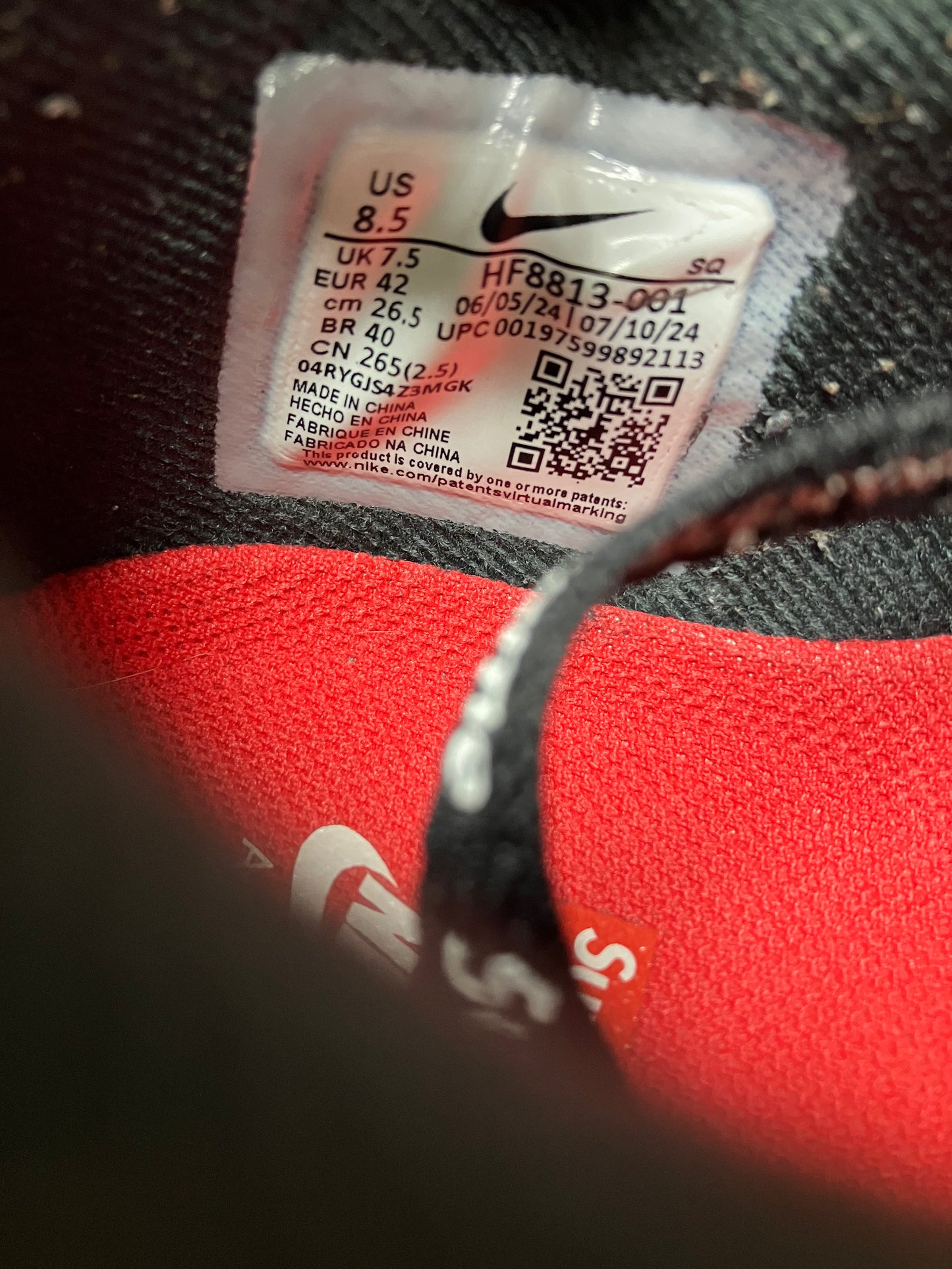 8.5-Supreme Air Max 1 Black
