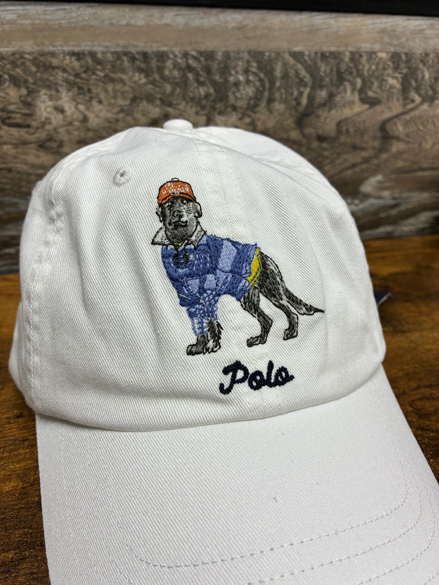 Polo Ralph Lauren Embroidered Dog White Baseball hat