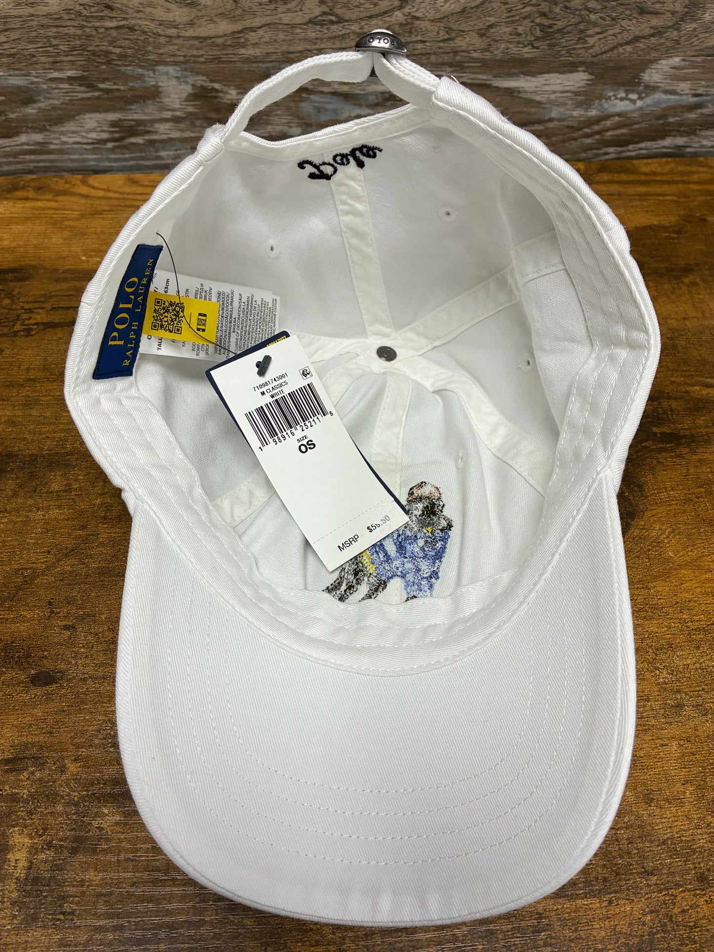 Polo Ralph Lauren Embroidered Dog White Baseball hat