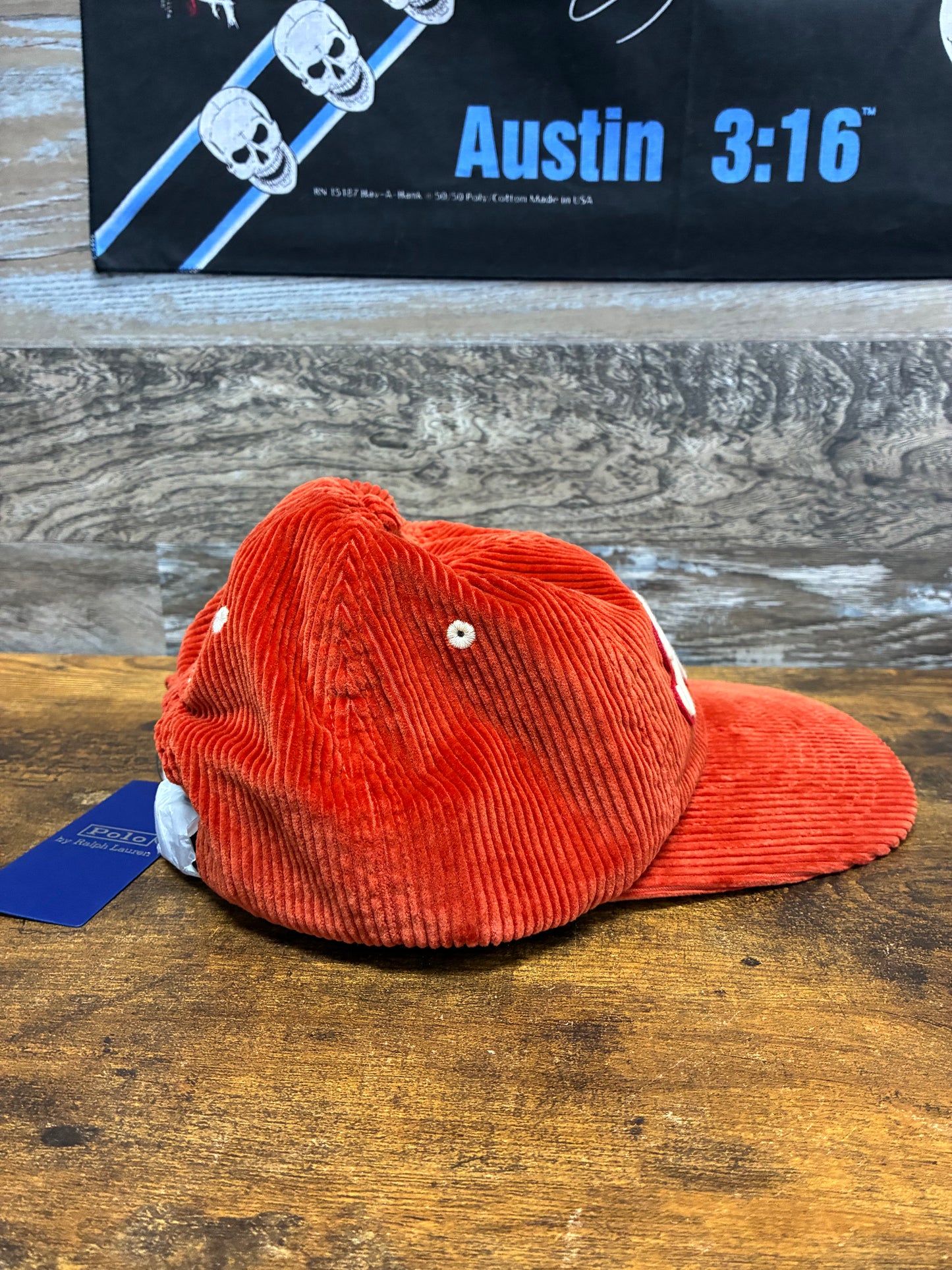 Polo Ralph Lauren “RALPH” Orange Corduroy Hat